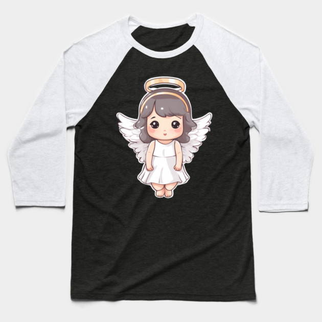 Kawaii Angel Baseball T-Shirt by animegirlnft
