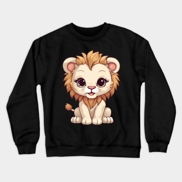 Kawaii Lion Crewneck Sweatshirt by animegirlnft