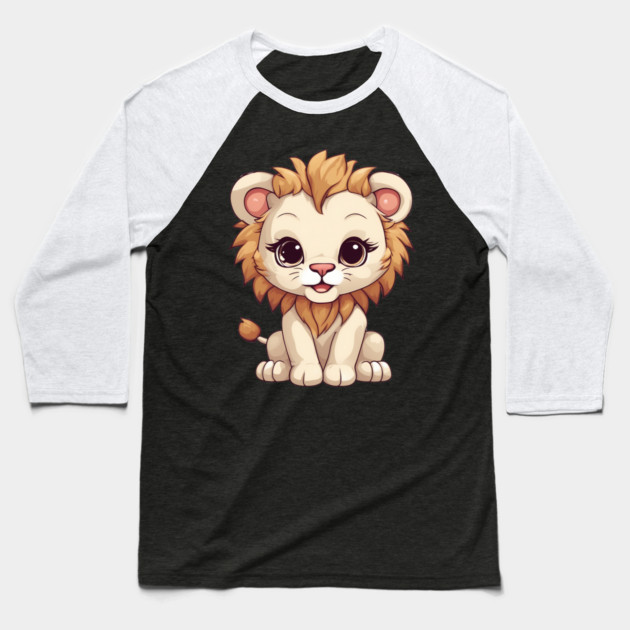 Kawaii Lion Baseball T-Shirt by animegirlnft