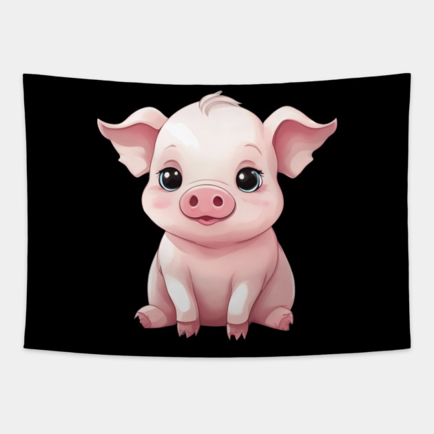 Baby Pig Tapestry by animegirlnft