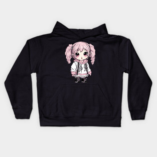 Pink Hair Kawaii Girl Kids Hoodie