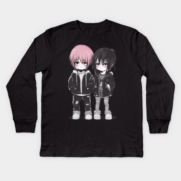 Kawaii Emo Kids Long Sleeve T-Shirt by animegirlnft