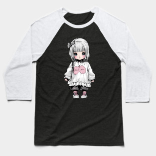 Sad Kawaii Girl Baseball T-Shirt