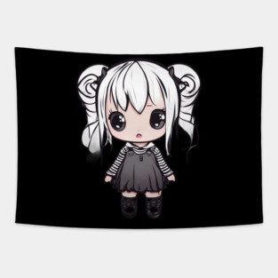 Emo Kawaii Girl Tapestry