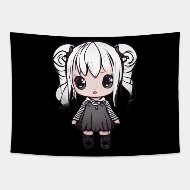 Emo Kawaii Girl Tapestry by animegirlnft