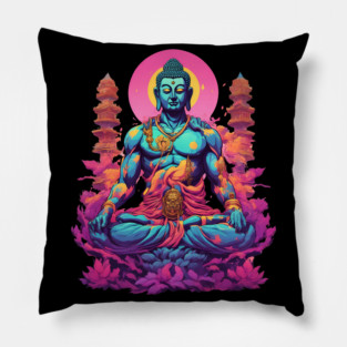 Neon Buddha Pillow