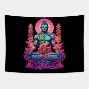 Neon Buddha Tapestry