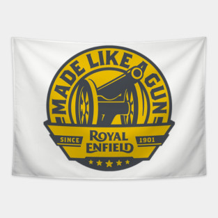 Made Like A Gun Royal Enfield Emblem Tapestry