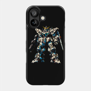 Epic Mecha Showdown T-Shirt: Anime Giant Robot Battle Tee Phone Case