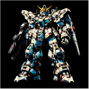 Epic Mecha Showdown T-Shirt: Anime Giant Robot Battle Tee Posters and Art