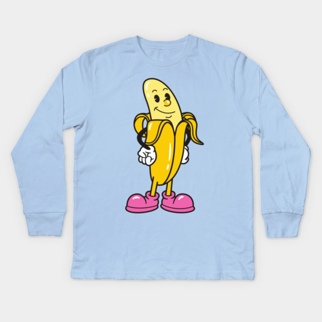 Banana Lover Kids Long Sleeve T-Shirt by Pixel Threads 