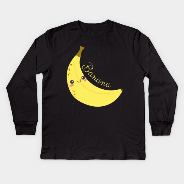 banana lover Kids Long Sleeve T-Shirt by Pixel Threads 