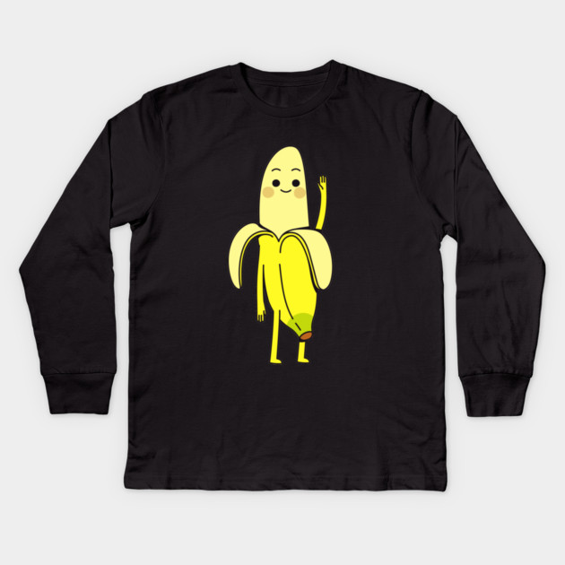 Banana Lover Kids Long Sleeve T-Shirt by Pixel Threads 