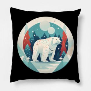 Polar Bear in Ornament, Love Bears Pillow