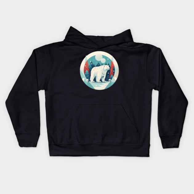 Polar Bear in Ornament, Love Bears Kids Hoodie by logiamerch