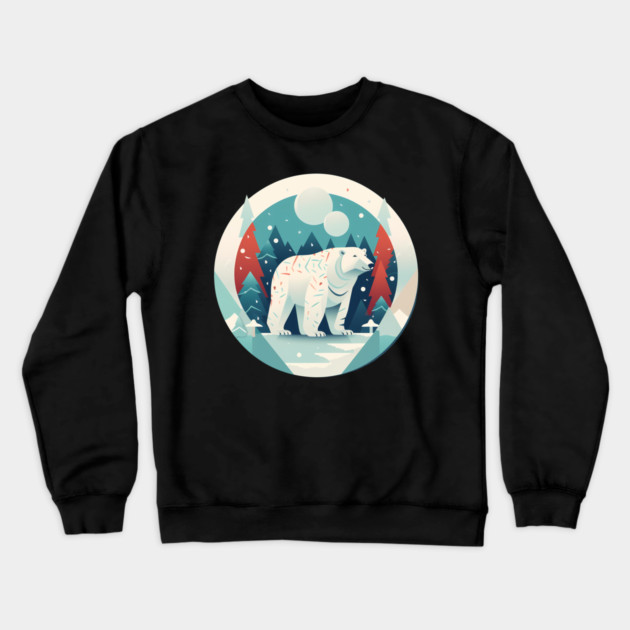 Polar Bear in Ornament, Love Bears Crewneck Sweatshirt by logiamerch