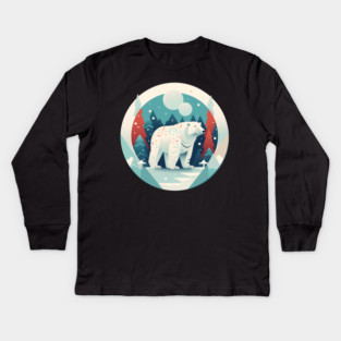 Polar Bear in Ornament, Love Bears Kids Long Sleeve T-Shirt