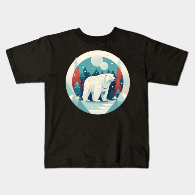 Polar Bear in Ornament, Love Bears Kids T-Shirt by logiamerch