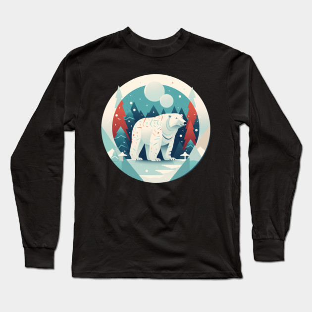 Polar Bear in Ornament, Love Bears Long Sleeve T-Shirt by logiamerch