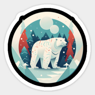 Polar Bear in Ornament, Love Bears Sticker