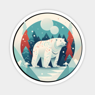 Polar Bear in Ornament, Love Bears Magnet