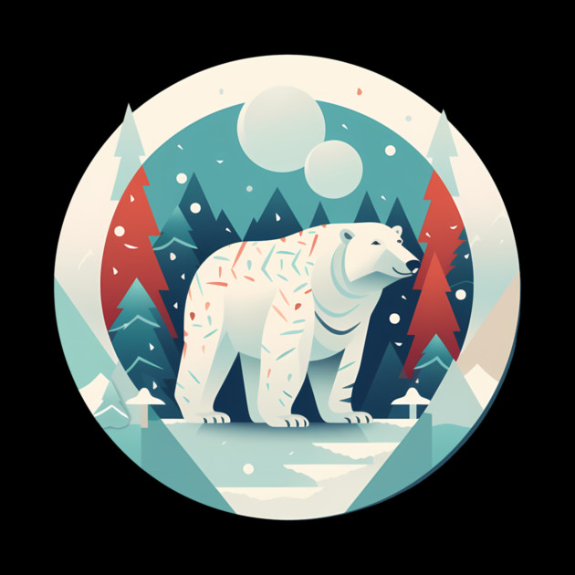 Polar Bear in Ornament, Love Bears by logiamerch