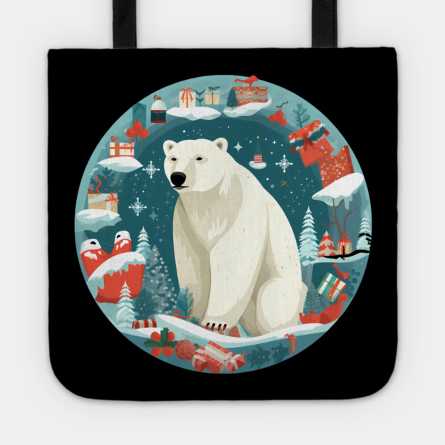Polar Bear in Ornament, Love Bears Tote by logiamerch