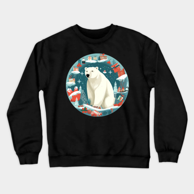 Polar Bear in Ornament, Love Bears Crewneck Sweatshirt by logiamerch