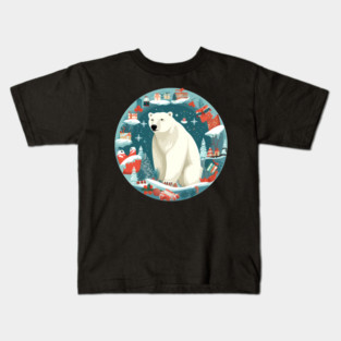 Polar Bear in Ornament, Love Bears Kids T-Shirt
