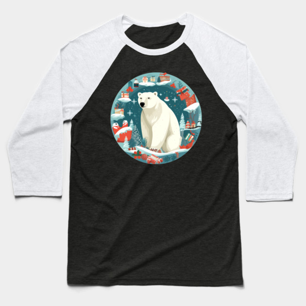 Polar Bear in Ornament, Love Bears Baseball T-Shirt by logiamerch