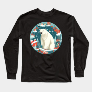 Polar Bear in Ornament, Love Bears Long Sleeve T-Shirt