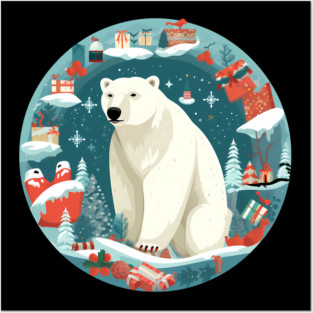 Polar Bear in Ornament, Love Bears Posters and Art