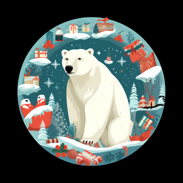 Polar Bear in Ornament, Love Bears by logiamerch
