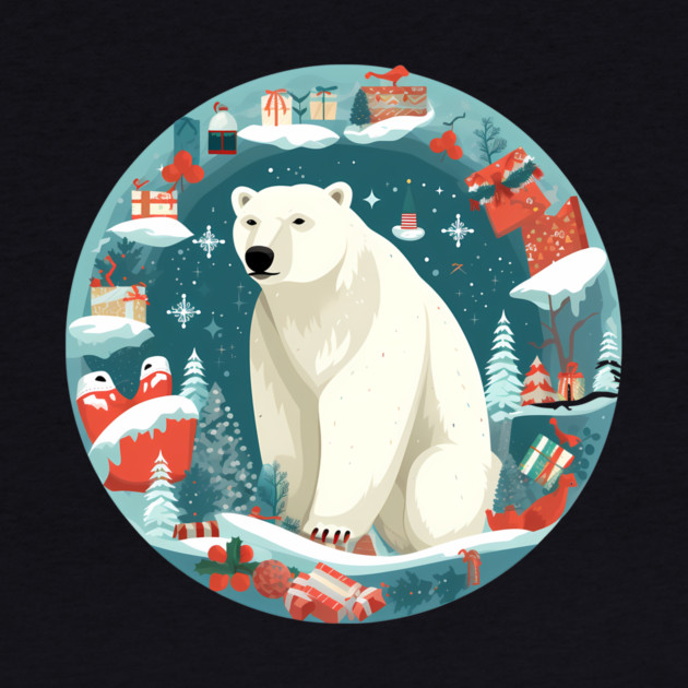 Polar Bear in Ornament, Love Bears by logiamerch