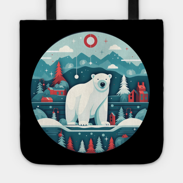Polar Bear in Ornament, Love Bears Tote by logiamerch