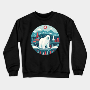 Polar Bear in Ornament, Love Bears Crewneck Sweatshirt