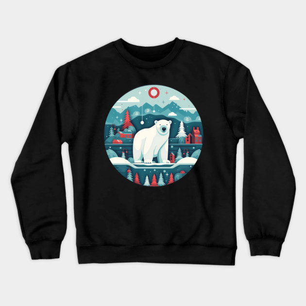 Polar Bear in Ornament, Love Bears Crewneck Sweatshirt by logiamerch