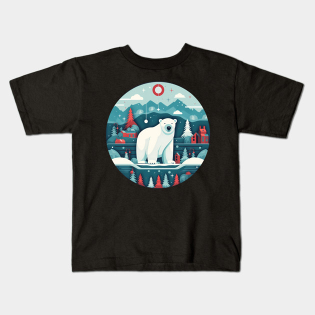Polar Bear in Ornament, Love Bears Kids T-Shirt by logiamerch