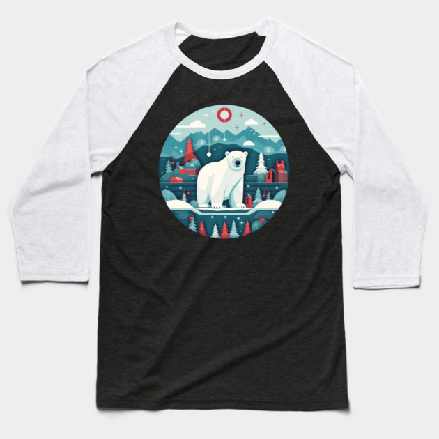 Polar Bear in Ornament, Love Bears Baseball T-Shirt by logiamerch