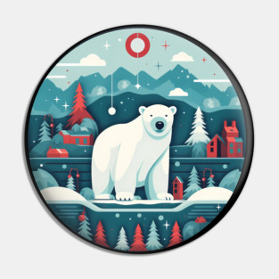 Polar Bear in Ornament, Love Bears Pin