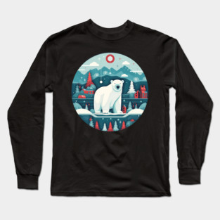 Polar Bear in Ornament, Love Bears Long Sleeve T-Shirt