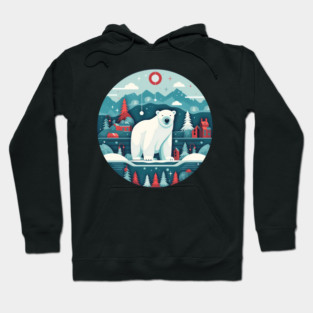 Polar Bear in Ornament, Love Bears Hoodie