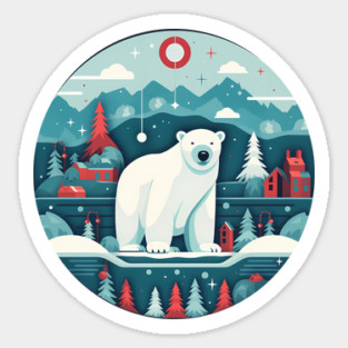 Polar Bear in Ornament, Love Bears Magnet