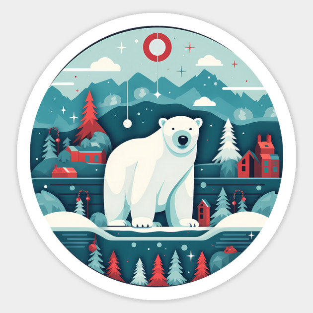 Polar Bear in Ornament, Love Bears Magnet by logiamerch