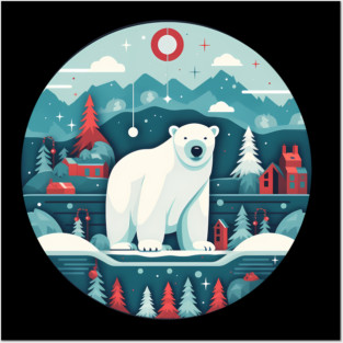 Polar Bear in Ornament, Love Bears Posters and Art
