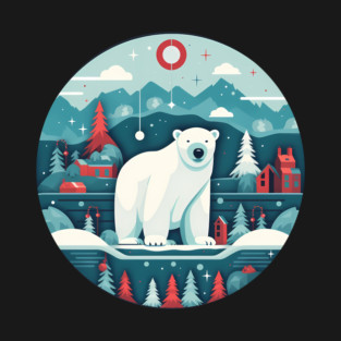 Polar Bear in Ornament, Love Bears T-Shirt