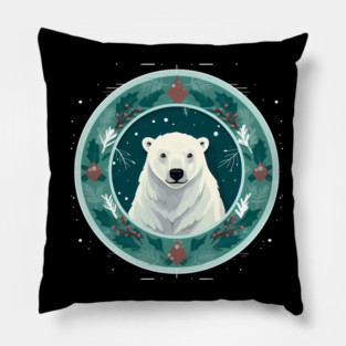 Polar Bear in Ornament, Love Bears Pillow
