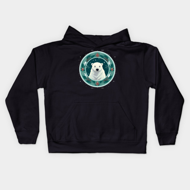 Polar Bear in Ornament, Love Bears Kids Hoodie by logiamerch