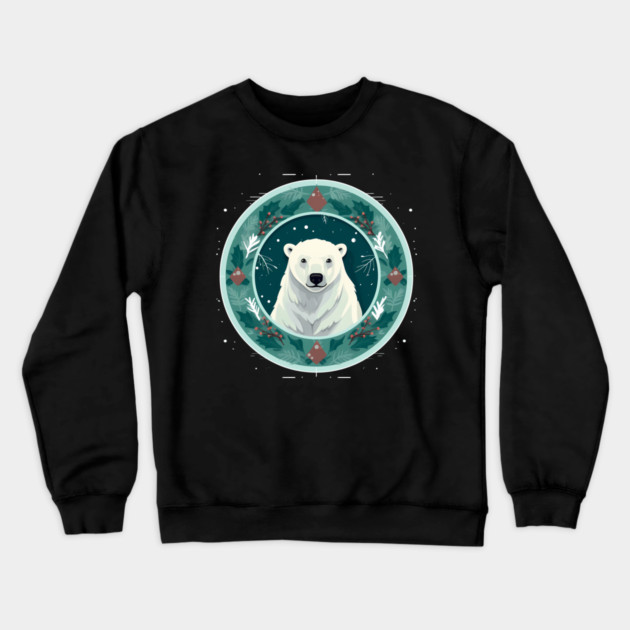 Polar Bear in Ornament, Love Bears Crewneck Sweatshirt by logiamerch