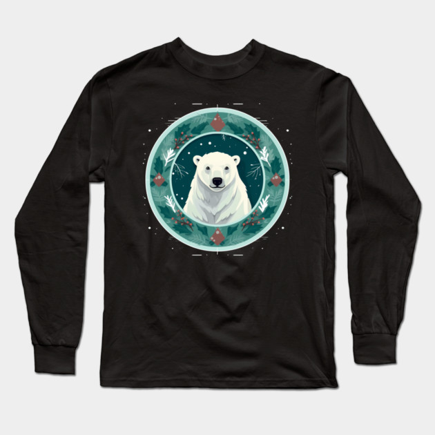 Polar Bear in Ornament, Love Bears Long Sleeve T-Shirt by logiamerch